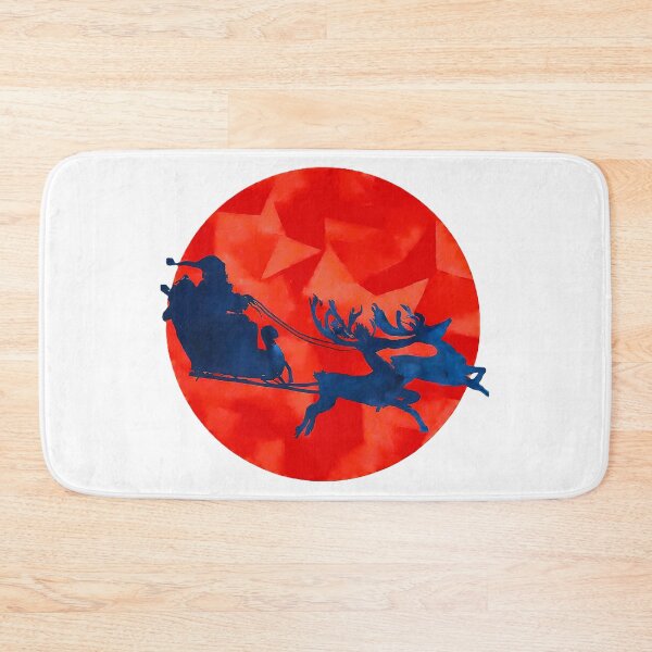 Item preview, Christmas Santa Sleigh with Reindeer Graphic Round Christmas Holiday s Festive Xmas Design Unique Holiday Gift designed and sold by Indyadizine.