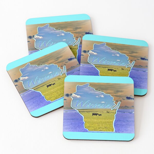 Item preview, Wisconsin, Dairyland, mother cow and calf designed and sold by aadventures.