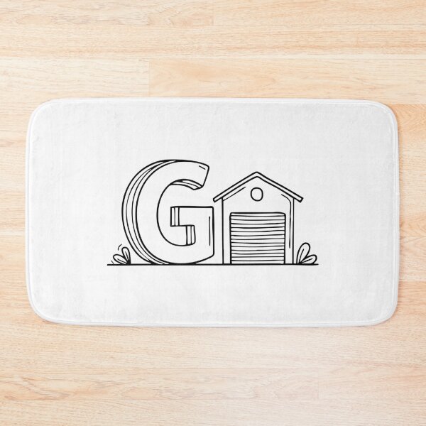 Item preview, An illustration of letter G beside a garage designed and sold by rasagamastore.