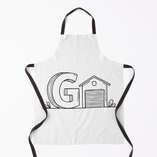 Item preview, An illustration of letter G beside a garage designed and sold by rasagamastore.