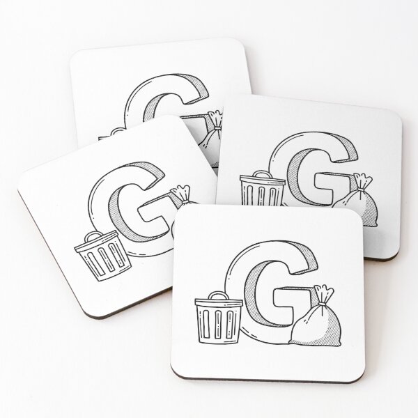 Item preview, An illustration of letter G beside a garbage designed and sold by rasagamastore.
