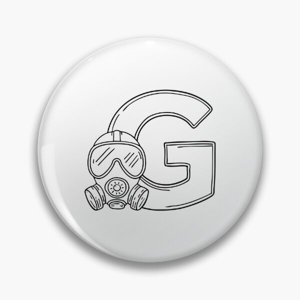 Item preview, An illustration of letter G beside a gas mask designed and sold by rasagamastore.