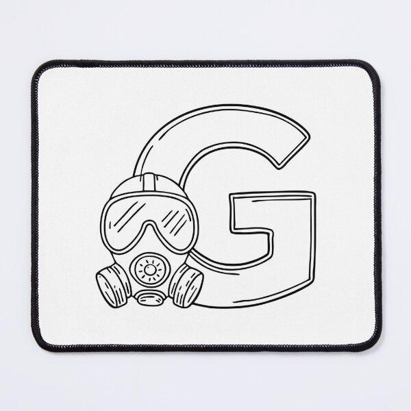 Item preview, An illustration of letter G beside a gas mask designed and sold by rasagamastore.