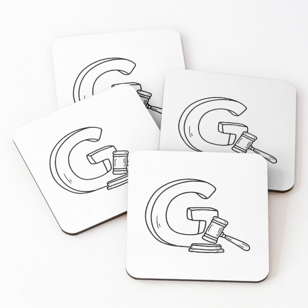 Item preview, An illustration of letter G beside a gavel designed and sold by rasagamastore.