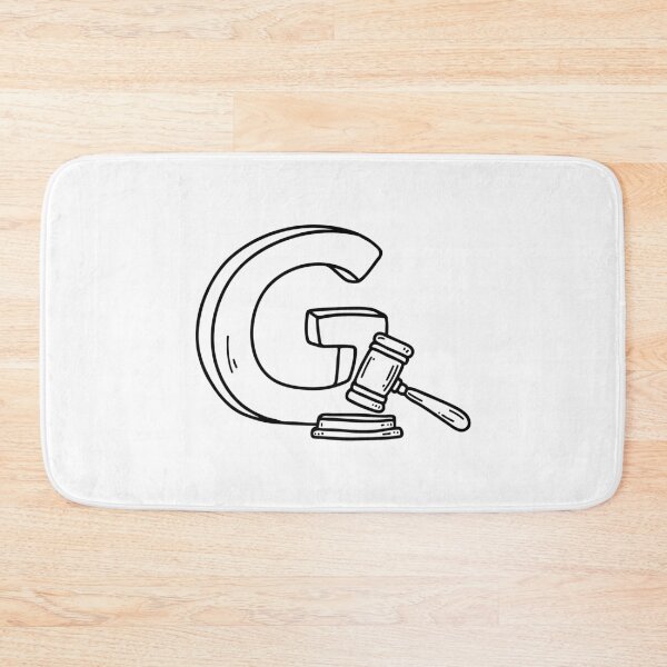Item preview, An illustration of letter G beside a gavel designed and sold by rasagamastore.