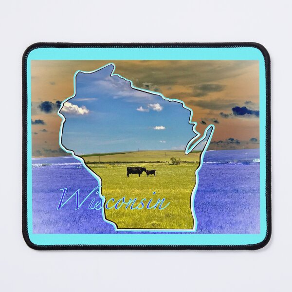 Item preview, Wisconsin, Dairyland, mother cow and calf designed and sold by aadventures.