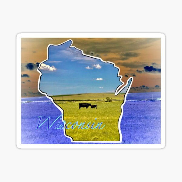 Vista previa del artículo con la obra «Wisconsin, Dairyland, vaca madre y ternero», diseñado y vendido por aadventures.