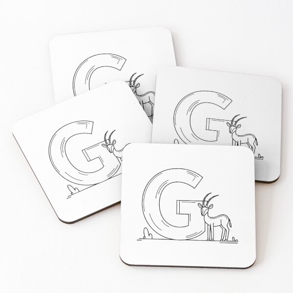 Item preview, An illustration of letter G beside a gazelle designed and sold by rasagamastore.