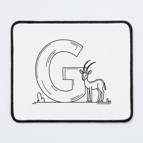 Item preview, An illustration of letter G beside a gazelle designed and sold by rasagamastore.