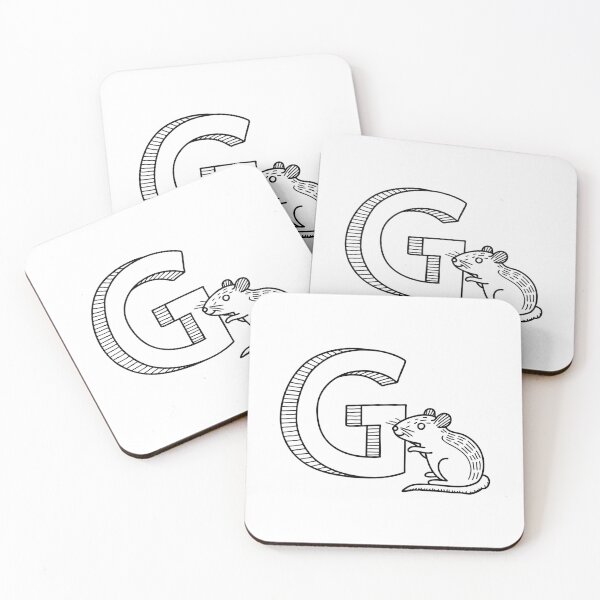 Item preview, An illustration of letter G beside a gerbil designed and sold by rasagamastore.