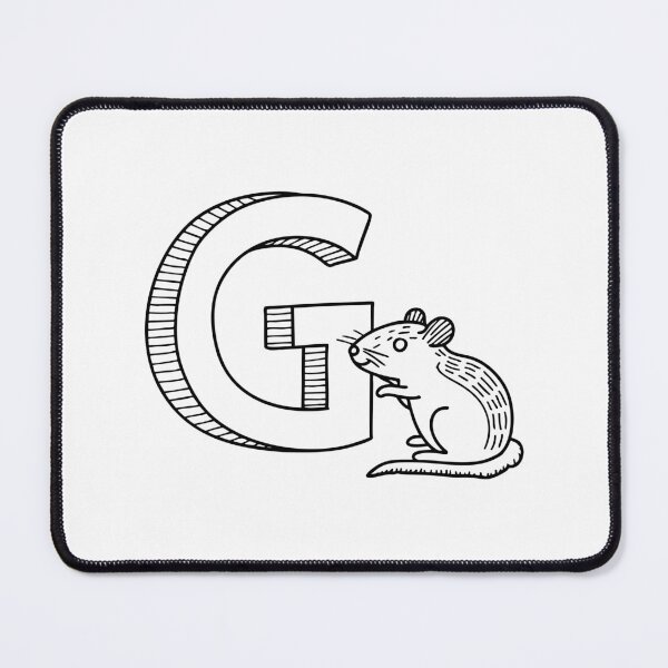 Item preview, An illustration of letter G beside a gerbil designed and sold by rasagamastore.
