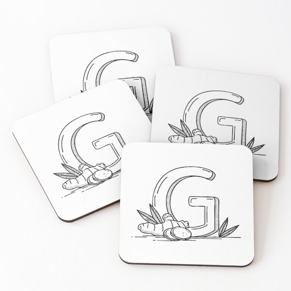 Item preview, An illustration of letter G beside a ginger designed and sold by rasagamastore.