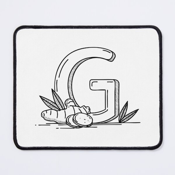 Item preview, An illustration of letter G beside a ginger designed and sold by rasagamastore.