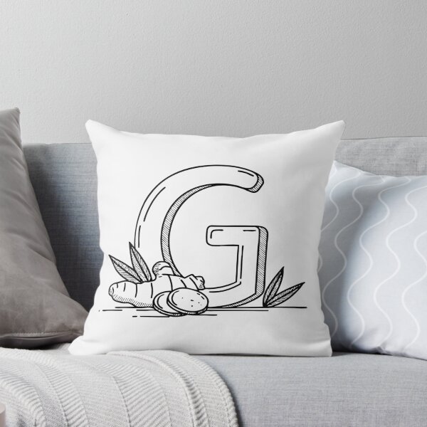 Item preview, An illustration of letter G beside a ginger designed and sold by rasagamastore.