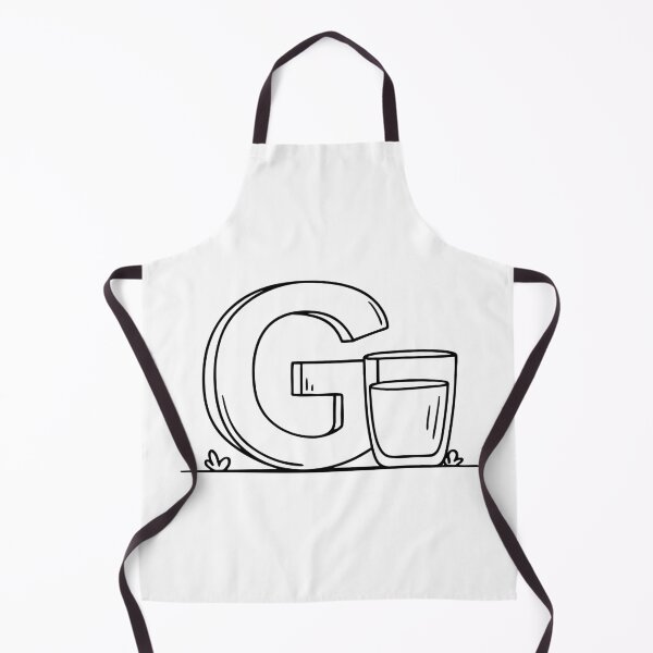 Item preview, An illustration of letter G beside a glass designed and sold by rasagamastore.