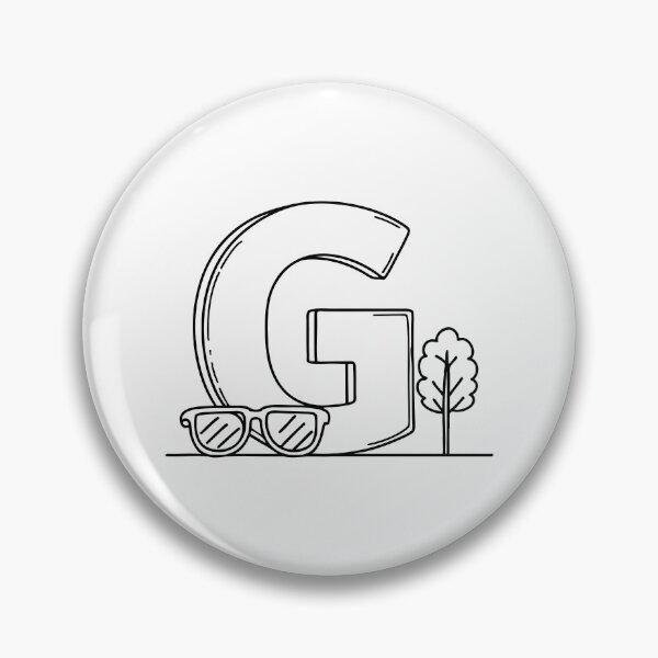 Item preview, An illustration of letter G beside a glasses designed and sold by rasagamastore.