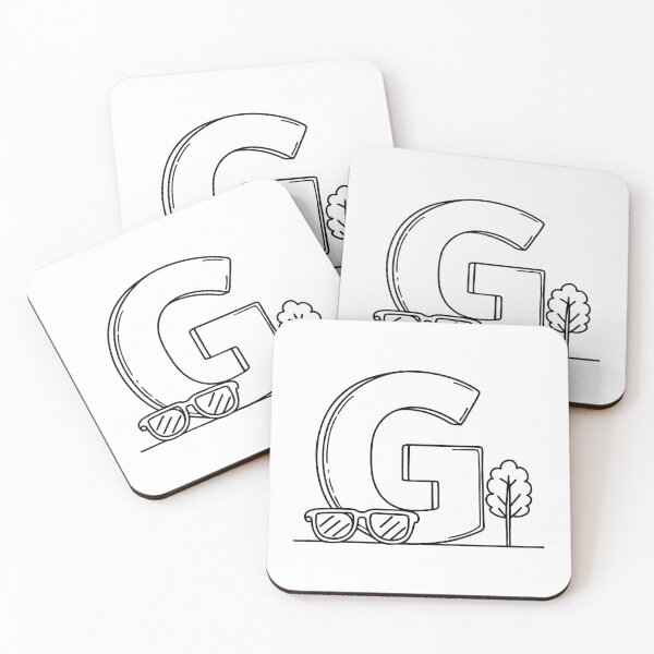 Item preview, An illustration of letter G beside a glasses designed and sold by rasagamastore.