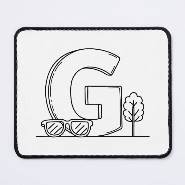 Item preview, An illustration of letter G beside a glasses designed and sold by rasagamastore.