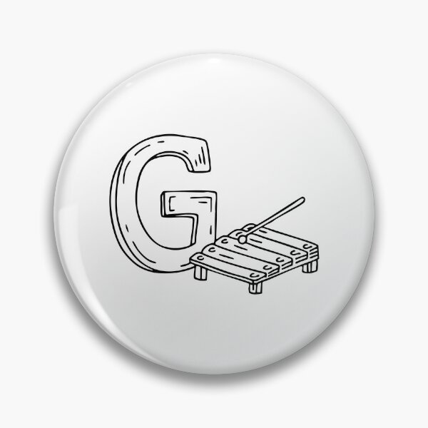 Item preview, An illustration of letter G beside a glockenspiel designed and sold by rasagamastore.