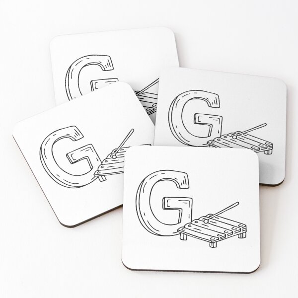 Item preview, An illustration of letter G beside a glockenspiel designed and sold by rasagamastore.