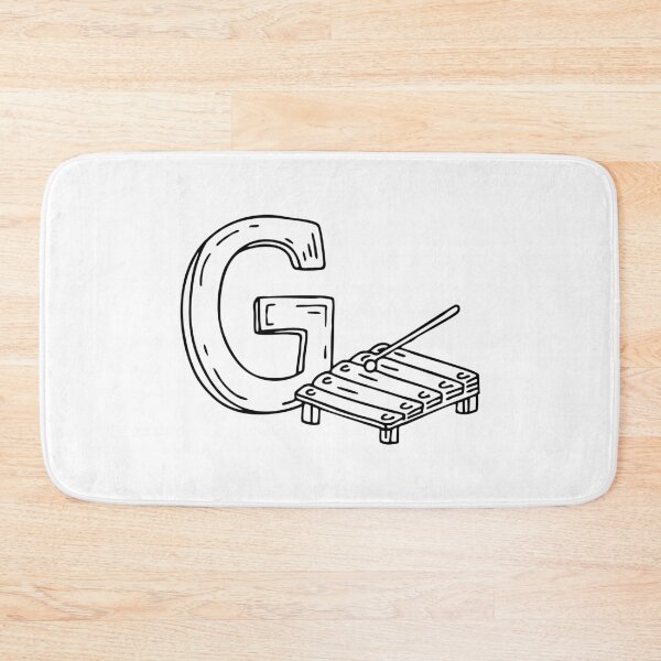 Item preview, An illustration of letter G beside a glockenspiel designed and sold by rasagamastore.