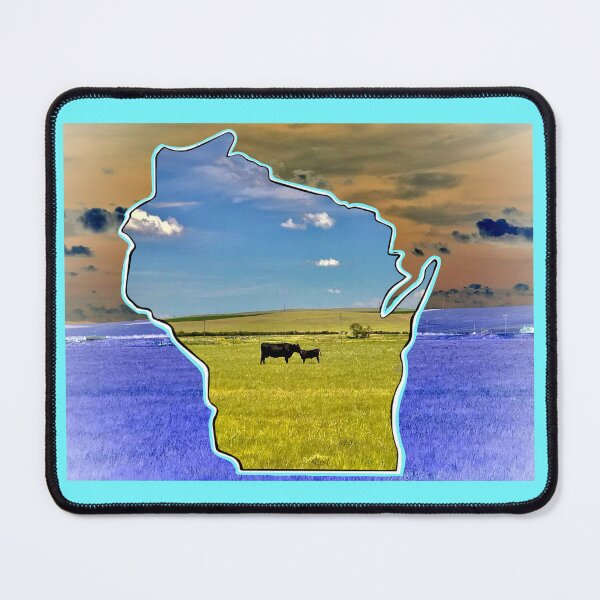 Item preview, Wisconsin, Dairyland, mother cow and calf designed and sold by aadventures.