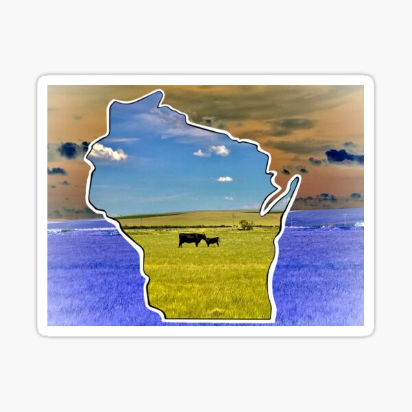 Vista previa del artículo con la obra «Wisconsin, Dairyland, vaca madre y ternero», diseñado y vendido por aadventures.