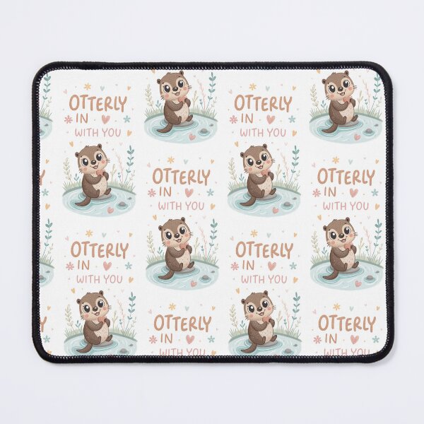 Item preview, Otterly enamorado de ti, juegos de palabras kawaii designed and sold by MagicalThreads.
