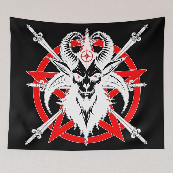 Item preview, Baphomet in White Over Pentacle and Swords designed and sold by Lazarustci.