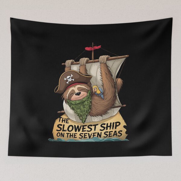 Item preview, The Slowest Ship on the Seven Seas - Funny Sloth Pirate Design designed and sold by VioladesignByRW.