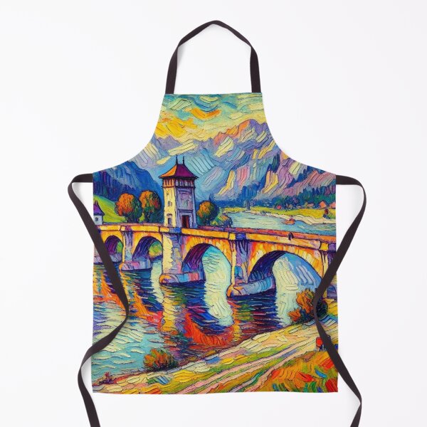 Item preview, Old Tower and Bridge Colorful Landscape Art designed and sold by williamlharvey.