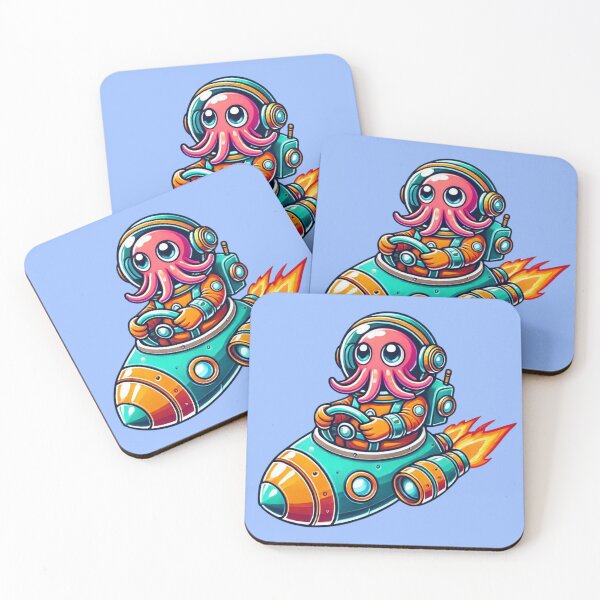 Item preview, Cartoon Octopus Astronaut designed and sold by Myra365Art.