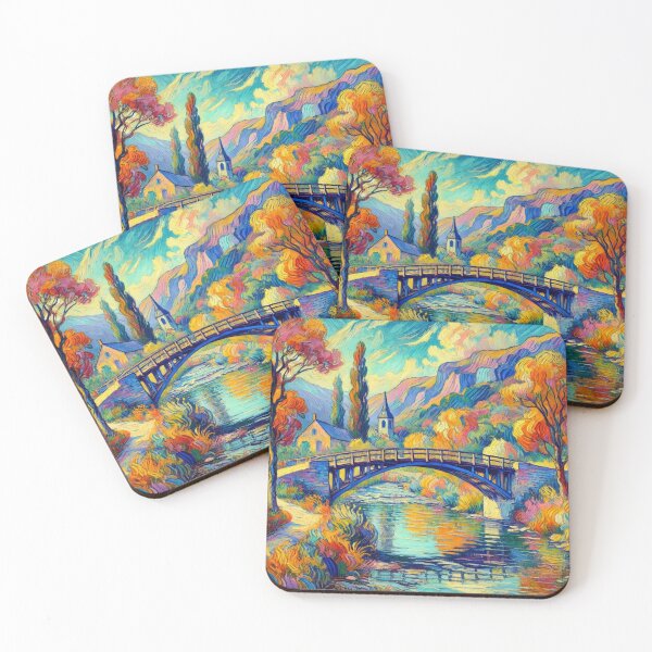 Item preview, Old Bridge Colorful Landscape Art designed and sold by williamlharvey.