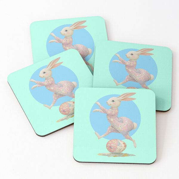 Item preview, cute bunny hops over Easter egg designed and sold by Mauswohn.