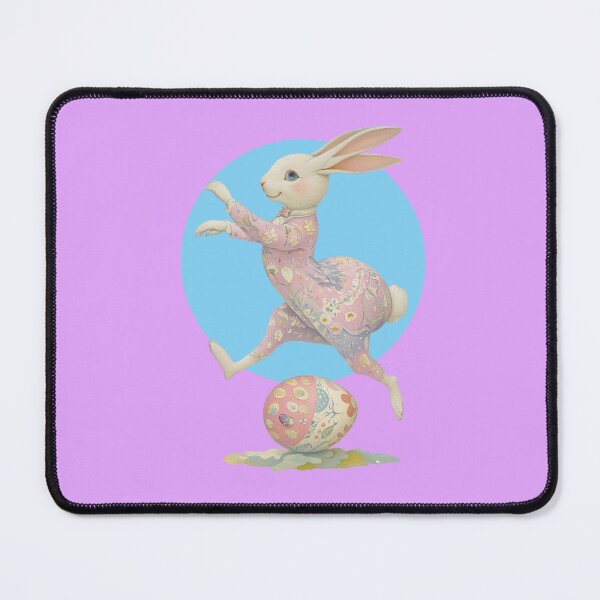 Item preview, cute bunny hops over Easter egg designed and sold by Mauswohn.