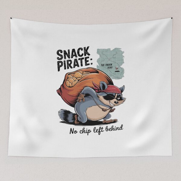 Item preview, Snack Pirate: No Chip Left Behind - Funny Raccoon Pirate Design designed and sold by VioladesignByRW.