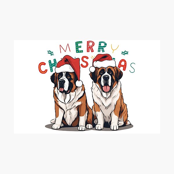 Item preview, Christmas Saint Bernards – Merry Christmas designed and sold by GoodyPaws.