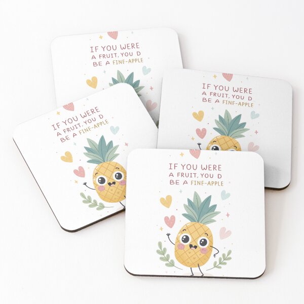 Item preview, If you were a Fruit, you'd be a Fine-apple, kawaii Puns designed and sold by MagicalThreads.