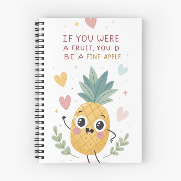 Item preview, If you were a Fruit, you'd be a Fine-apple, kawaii Puns designed and sold by MagicalThreads.
