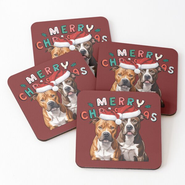 Item preview, Christmas American Staffordshire Terriers – Merry Christmas designed and sold by GoodyPaws.