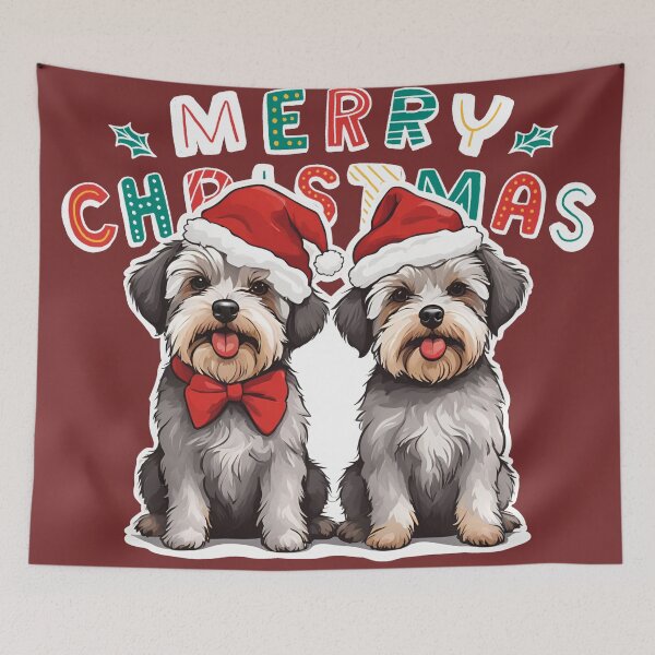Item preview, Christmas Dandie Dinmont Terriers – Merry Christmas designed and sold by GoodyPaws.