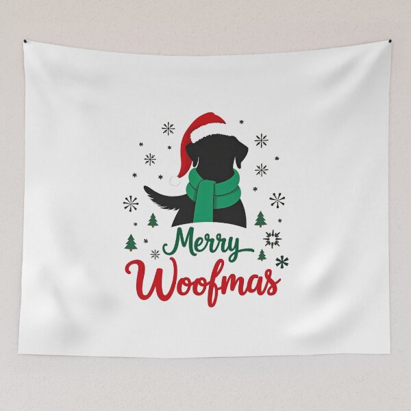 Artikelvorschau, Schwarzer Labrador Weihnachten, Frohe Woofmas entworfen und verkauft von venavar.