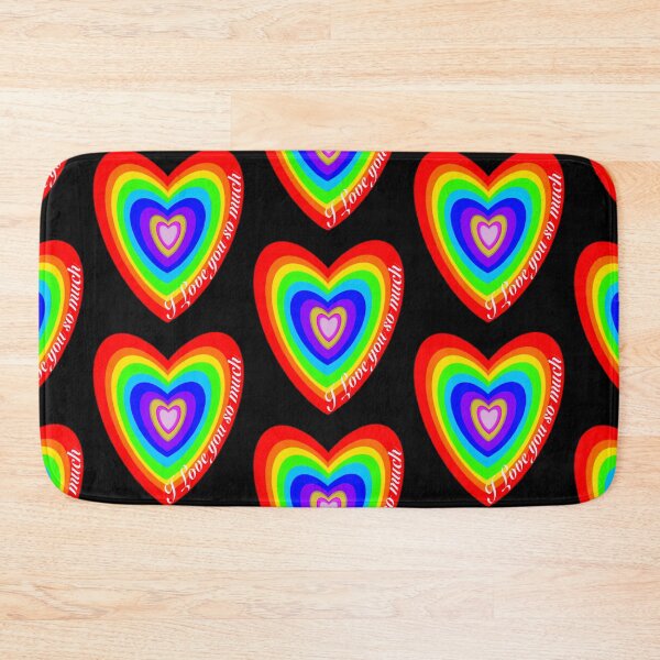 Item preview, I love you so much, Love Heart Rainbow Chakras Colours, Rainbow. Black background designed and sold by MonicaArtist.