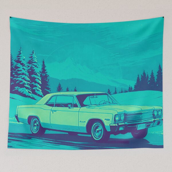 Item preview, Muscle Car in Frozen Christmas Wasteland designed and sold by GrizzlyCollective.