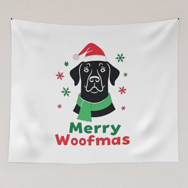 Item preview, Black Labrador Christmas, Merry Woofmas designed and sold by venavar.