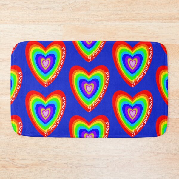 Item preview, I love you so much, Love Heart Rainbow Chakras Colours, Rainbow. Blue background designed and sold by MonicaArtist.