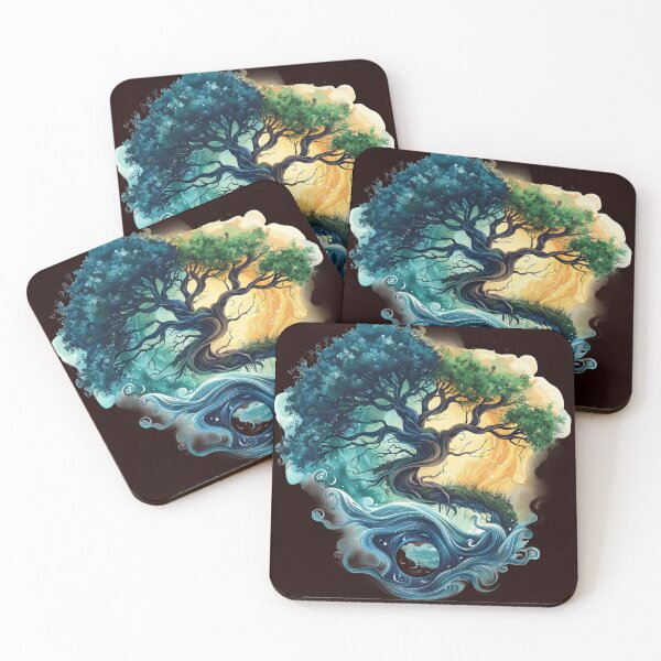 Item preview, Tree Of Life - Tree of Elements - Yin Yang Nature Art - Elements in Harmony designed and sold by EmiBarDesign.