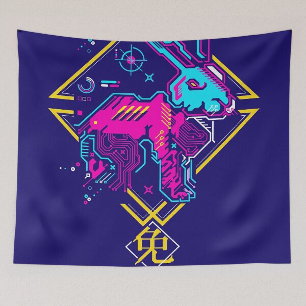 Item preview, Chinese zodiac sign of rabbit, cyberpunk futuristic rabbit designed and sold by NiamLab.