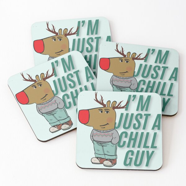 Item preview, Chill Guy meme with Rudolph the red nose reindeer designed and sold by Fatimah Sheikh.