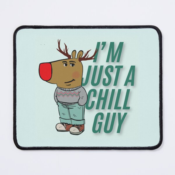 Item preview, Chill Guy meme with Rudolph the red nose reindeer designed and sold by Fatimah Sheikh.